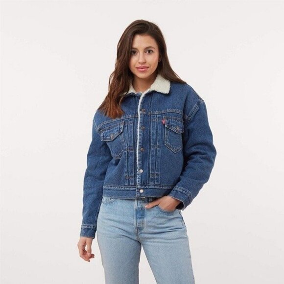 Levi's New Heritage Sherpa Jacket in Hot Head - Picture 2 of 16